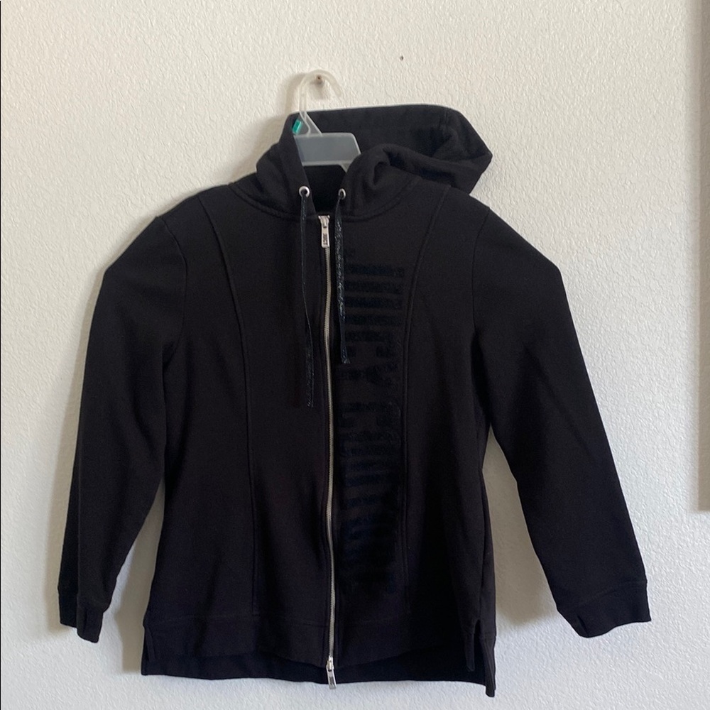 JUICY COUTURE Women’s Black Full Zip Hoodie Size XL